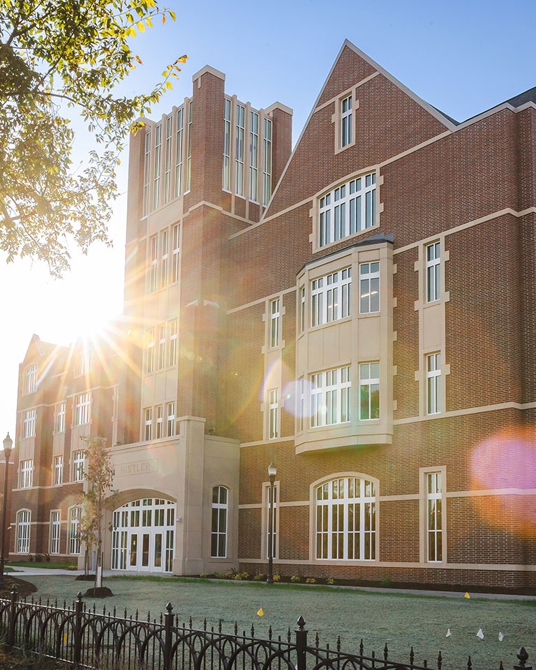 Sunrise over the Nistler College building